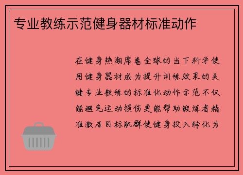 专业教练示范健身器材标准动作